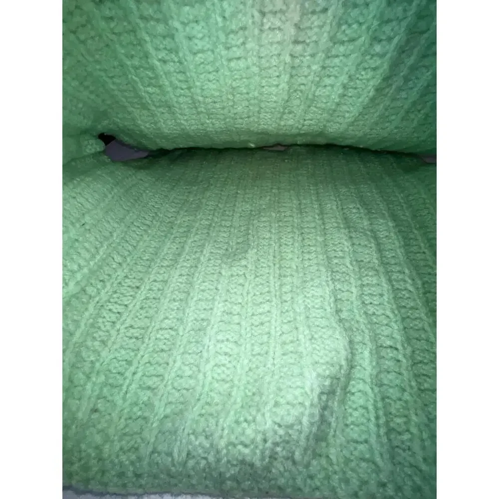 Vintage Handmade Knit Sweater Vest Mint‎ Green Pearlized Buttons Grannycore Sz M